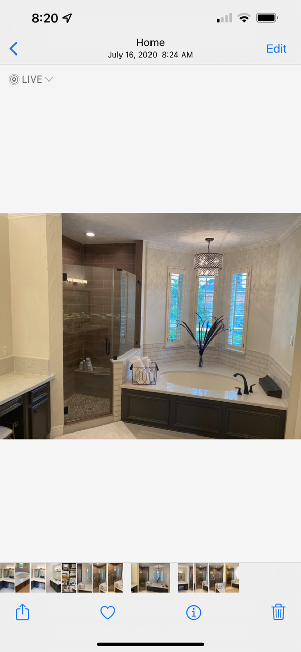 Finished luxury master bathroom with soaking tub and glass shower
